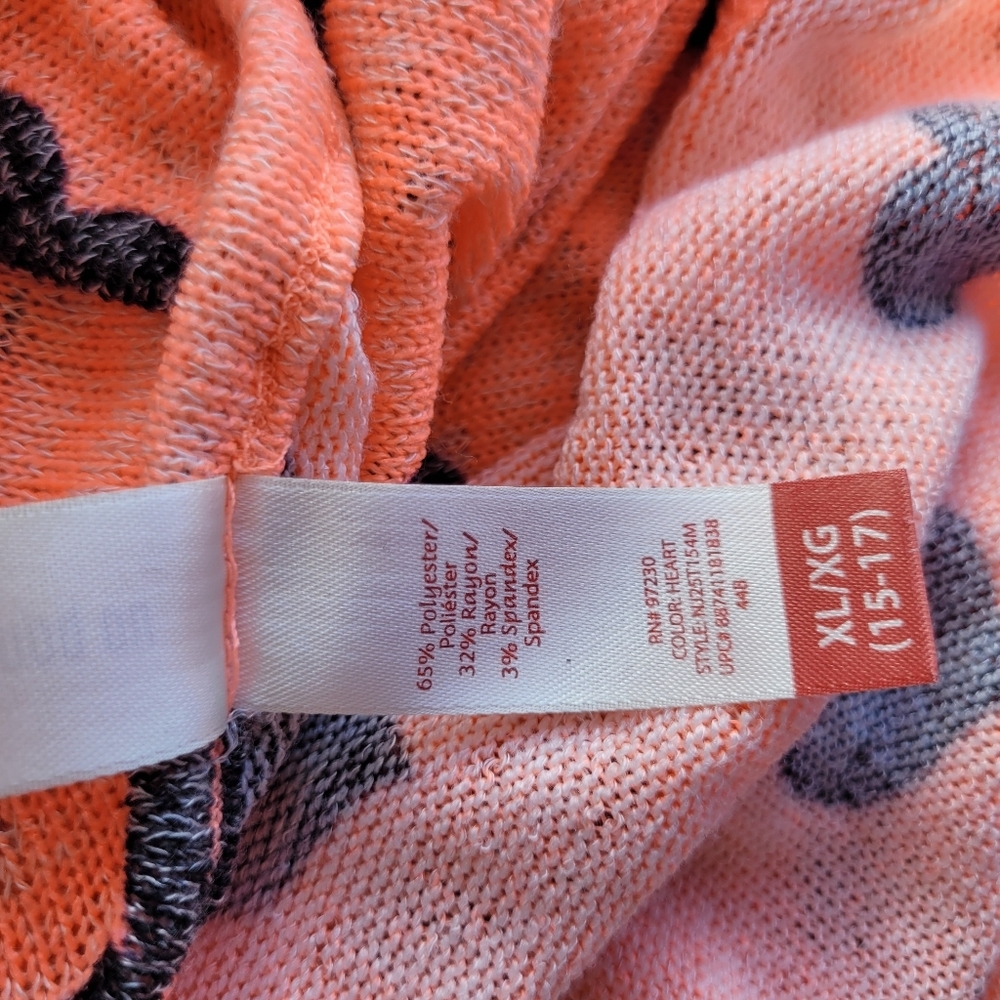 Heart Tank Top Shirt Melon Black Womens XL - Picture 5 of 5